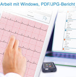 EKG Gerät für zuhause, Bluetooth EKG Monitor mit iOS & Android App, 30s / 60s / 5min Messzeit für Smartphone und PC, Persönlicher tragbarer Herzgesundheits-Tracker