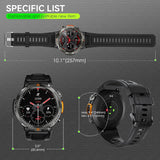 Smartwatch Herren mit Telefonfunktion, 3ATM Wasserdicht Militär Smartwatch mit LED Taschenlampe, 1,45" Robuste Outdoor Uhren mit 24H Gesundheits-Screening, 110+ Sportmodi Fitnessuhr für Android iOS, ÖZENSAAT