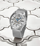 Stuhrling Herrenuhr Automatikuhr mit Selbstaufzug, Mesh Armband, ÖZENSAAT