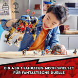 LEGO NINJAGO Ultrakombi-Ninja-Mech, 4-in-1-Spielzeug ab 9 Jahren mit Spielzeugauto, Jet und Panzer, Geschenkset mit Fahrzeugen und 7 Figuren