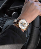 Stuhrling Atrium Herren Skelett Automatikuhr mit mechanischem Mechanismus ÖZENSAAT