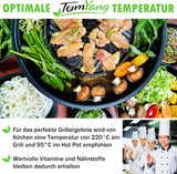 TomYang Hot Pot – Der Original Thai Grill und Hot Pot, Designed in Germany, Schweizer Antihaftbeschichtung, mehr als 100 Anleitungsvideos & Rezepte. Korean BBQ Grill, Hotpot, Mookata Thai Hot Pot Topf