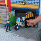 KidKraft 63239 Everyday Heroes Kinder-Spielset aus Holz mit Feuerwehrauto, Polizei, Hubschrauber und Spielfiguren