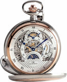 Taschenuhr Carl von Zeyten CVZ0040RSL Silber & Rosegold Doppelzeit Transparent ÖZENSAAT