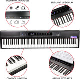 Rockjam 88 Key Digital Piano Tastatur Klavier mit voller Größe Halbgewichtete Schlüssel, Stromversorgung, Notenständer, Klavieranmerkung Aufkleber & einfach Klavierunterricht