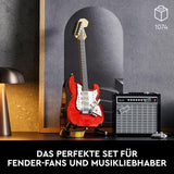 LEGO Ideas Fender Stratocaster, DIY-Gitarren-Kit, Modell-Musikinstrument für Jugendliche und Erwachsene mit 65 Princeton Reverb Verstärker, Gitarren-Zubehör und Aufkleber, ideal als Zimmer-Deko