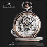 Taschenuhr Carl von Zeyten CVZ0040RSL Silber & Rosegold Doppelzeit Transparent ÖZENSAAT