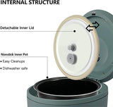 Mini Reiskocher - 2L Reiskocher Klein mit Warmhaltefunktion für 1-4 Personen - 6 Programme Multikocher mit Antihaftbeschichteter inkl.Messbecher & ReislöFfel ÖZEN SAAT