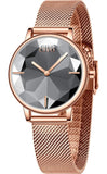 Damenuhr Wasserdicht Roségold Armbanduhr Damen Mädchen Edelstahl Mesh Damen Uhr Elegant Analog Quarz ÖZENSAAT