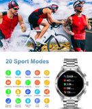 Smartwatch Herren für Android iOS, Bluetooth-Anrufe mit Herzfrequenz Fitnessuhr