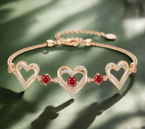 Armband Damen 925 Sterling Silber Herz Rosegold Geschenk für Sie Geburtsstein Armbänder Frauen Schmuck Weihnachten Valentinstag Geburtstags Muttertags