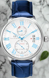 Carl von Zeyten Herren Automatik Uhr Sapphire Blau Leder CVZ0082WHS Made in Germany ÖZENSAAT 4056007108207