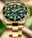 Armbanduhr Herren Damen Kalender Goldene Farbe Armband Unisexuhr #ÖZENSAAT