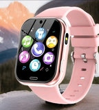 Smartwatch Kinder-Uhr Telefon für Mädchen und Jungen mit Spiele Anruffunktion SOS Kamera Musik Schrittzähler Taschenlampe Wecker-Kids smart Watch telefonieren Geschenk für 4-10 Jahre (Rosa)