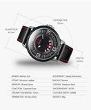 Armbanduhr für Männer Automatisch-mechanische Uhr Lederarmband Datumsanzeige Tagesanzeige 3 ATM Wasserdicht Leuchtender Zeiger modische Quarzuhr