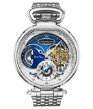 Stuhrling 988B Automatikuhr 46 mm, Skelett-Zifferblatt, Mondphasenanzeige ÖZENSAAT