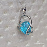 silber halskette damen 925 mit blau stein #ÖZENSAAT