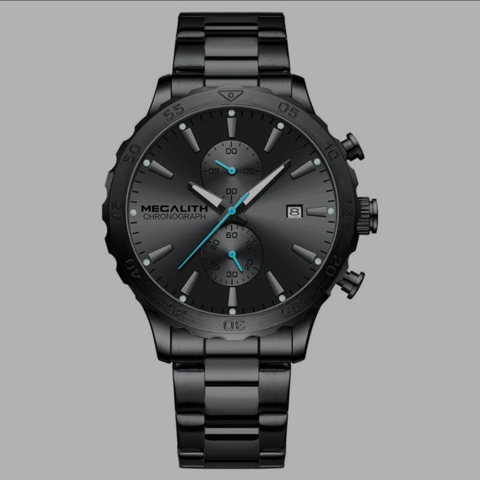 Megalith Chronograph 47mm Blau Herrenuhr #ÖZENSAAT