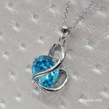silber halskette damen 925 mit blau stein #ÖZENSAAT