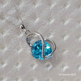silber halskette damen 925 mit blau stein #ÖZENSAAT