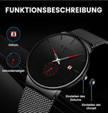 Armbanduhr Herren Retro Armband Edelstahl wasserdichte Vintage Analog Uhr #ÖZENSAAT