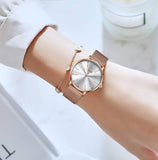 Unisexuhr Elegant Quarz Analog Wasserdicht Mode Minimalistisch Mesh Edelstahl Herren Damen Uhr #ÖZENSAAT