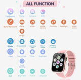 Smartwatch Kinder-Uhr Telefon für Mädchen und Jungen mit Spiele Anruffunktion SOS Kamera Musik Schrittzähler Taschenlampe Wecker-Kids smart Watch telefonieren Geschenk für 4-10 Jahre (Rosa)