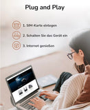 4G LTE Router SIM Card, N300 WLAN Router, 300 Mbps WiFi, SIM Card Slot for Any Operator FDD and TDD, DDNS, PPTP/L2TP VPN, LT400
