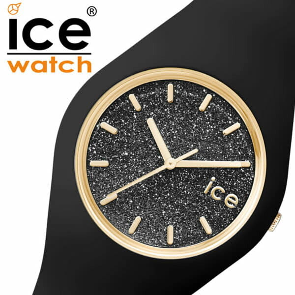 Ice-Watch - ICE glitter Black, Schwarze 34mm DamenUhr Silikonarmband #ÖZENSAAT
