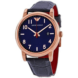 Emporio Armani Watch for Men, Quartz Three Hand Date Movement and 43mm Case Size with Leather Strap