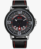 Armbanduhr für Männer Automatisch-mechanische Uhr Lederarmband Datumsanzeige Tagesanzeige 3 ATM Wasserdicht Leuchtender Zeiger modische Quarzuhr