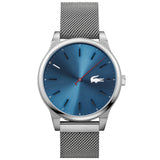 Lacoste 2010966 Analog Quarzuhr für Herren mit Silbernes Edelstahl-Mesh-Gliederarmband ÖZENSAAT