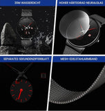 Armbanduhr Herren Retro Armband Edelstahl wasserdichte Vintage Analog Uhr #ÖZENSAAT