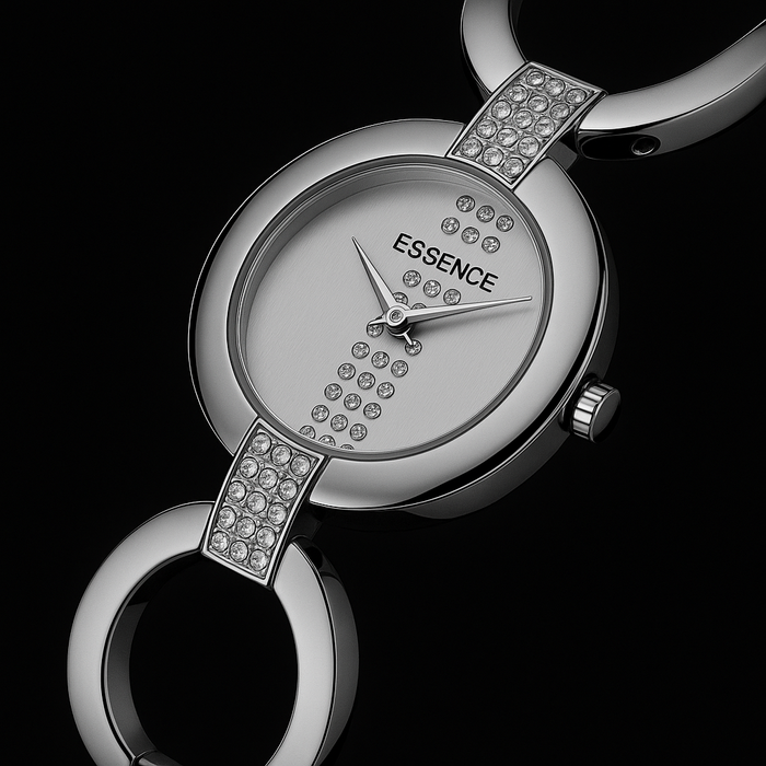 ESSENCE Damen Uhr – Edelstahl & Strass – Elegante Armbanduhr Silber – Modisch & Hochwertig, ÖZEN SAAT