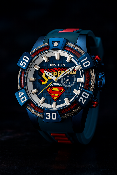 Invicta 41139 DC Comics Superman Herren Uhr - Limitierte Edition - Chronograph - Blau/ Rot - Sammlerstück