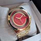 Momentus Watch DW293V 34mm Rote Zifferblatt Goldene Damenuhr ÖZEN SAAT