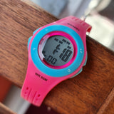 Digital Kinderuhr pink, Alarm, chronograph, led licht