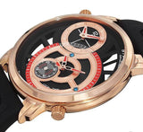 Stuhrling Original Men's 503.334614 Symphony Eclipse Horizon Swiss Quartz Dual Time Rose Tone Watch