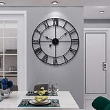 Wanduhr mit römischen Ziffern, geräuschlos, hochwertig, Quarz, batteriebetrieben, dekorative runde Wanduhren im Vintage-Stil, rustikale Dekoration für Wand, Wohnzimmer, Küche
40cm