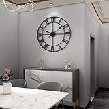 Wanduhr mit römischen Ziffern, geräuschlos, hochwertig, Quarz, batteriebetrieben, dekorative runde Wanduhren im Vintage-Stil, rustikale Dekoration für Wand, Wohnzimmer, Küche
40cm