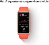 HUAWEI Band 6, 1,47 Zoll OLED-Display, 96 Trainingsmodi, bis zu 2 Wochen Akkulaufzeit, Proaktives Gesundheits-Monitoring, 5ATM, SpO2-Sensor, Herzfrequenzmessung, Amber Sunrise