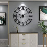 Wanduhr mit römischen Ziffern, geräuschlos, hochwertig, Quarz, batteriebetrieben, dekorative runde Wanduhren im Vintage-Stil, rustikale Dekoration für Wand, Wohnzimmer, Küche
40cm