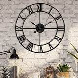 Wanduhr mit römischen Ziffern, geräuschlos, hochwertig, Quarz, batteriebetrieben, dekorative runde Wanduhren im Vintage-Stil, rustikale Dekoration für Wand, Wohnzimmer, Küche
40cm