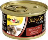 GimCat ShinyCat in Jelly Hühnchen mit Rind - Nassfutter mit Fleisch und Taurin für Katzen - 24 Dosen (24 x 70 g)