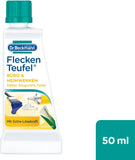 Dr. Beckmann Fleckenteufel Fetthaltiges & Saucen | Spezialfleckentferner gegen Fettflecken, Schokoladen-Flecken, u.v.m. | 50 ml