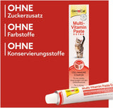 GimCat Multi-Vitamin Paste Extra - Katzensnack mit Fischöl für ein starkes Immunsystem und den Zellstoffwechsel - 1 Tube (1 x 50 g)