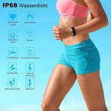 Fitness Armband Wasserdicht IP68 | Fitness Tracker Uhr | Smartwatch Schrittzähler Aktivitätstracker | Kalorienzähler Sportuhr eingebautes GPS, S2-Version, Schwarz