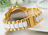 Herren Armbanduhr, Analog Quarz, Business Casual Edelstahl Armband Uhr mit Römischen Ziffern Zifferblatt, Gold Schwarz Blau Weiss ÖZENSAAT