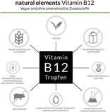 Vitamin B12 Tropfen - 50ml (900 Tropfen) - Beide Aktivformen (Methyl- & Adenosylcobalamin) - Ohne Alkohol, vegan, ÖZENSAAT