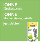 GimCat Gras Bits - Getreidefreier und vitaminreicher Katzensnack mit echtem Gras - 8er Pack (8 x 40 g)